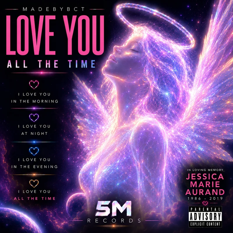 Love You All The Time cover: a glowing angel with a halo among the stars